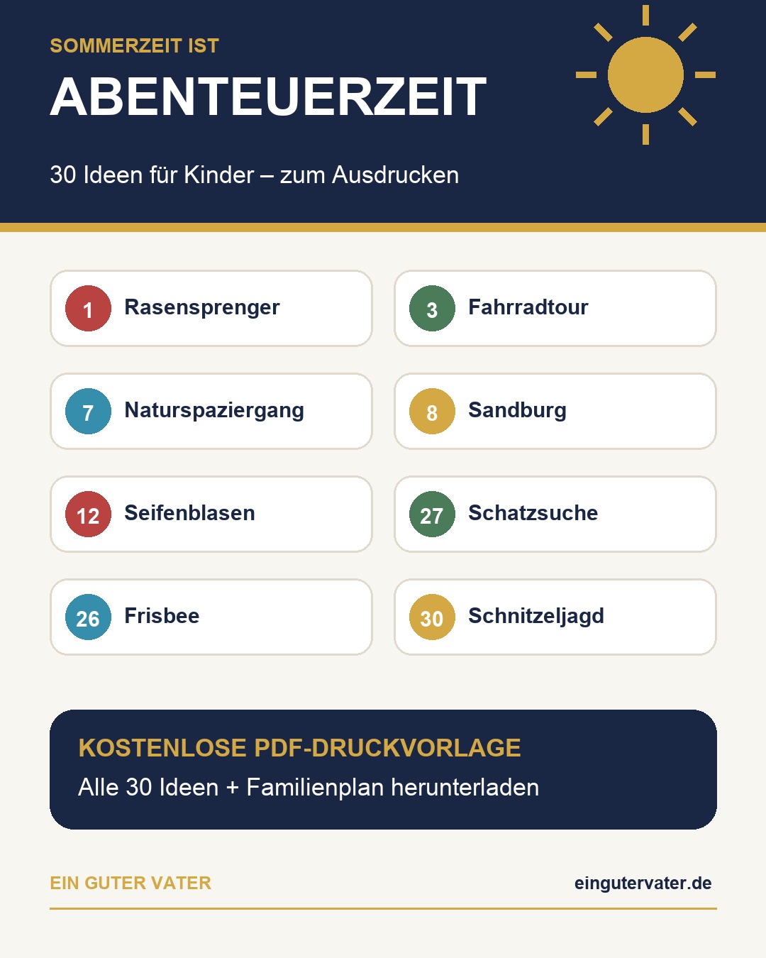 Ein Guter Vater – 30 Sommer-Aktivitäten für Kinder